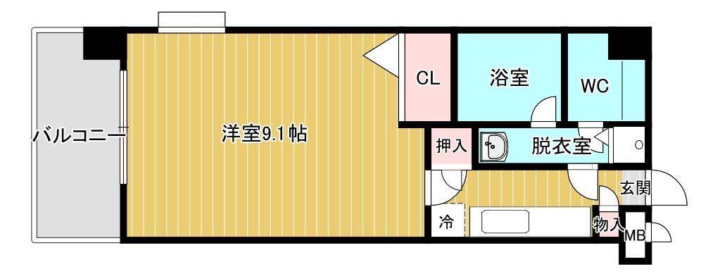 ドリームT・5坪井(1K/7階)の間取り写真