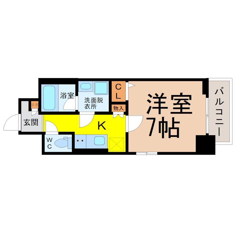 アクアコート大曽根(1K/9階)の間取り写真