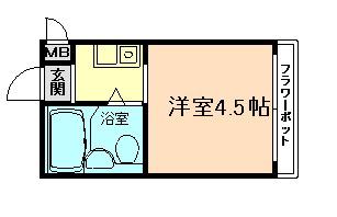 シティプラザ梅香(ワンルーム/2階)の間取り写真
