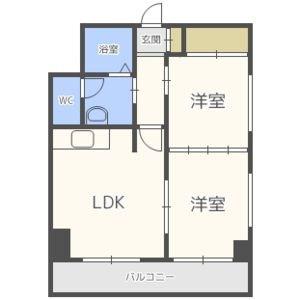 操ビル(2LDK/3階)の間取り写真