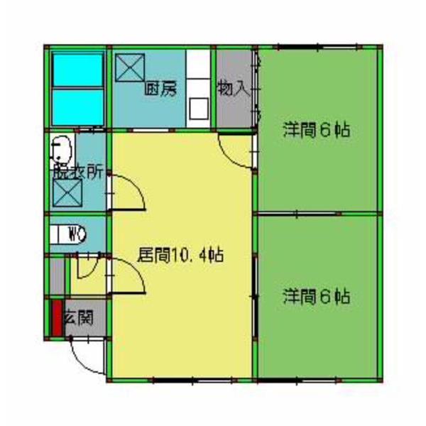 ルミエール加門(2LDK/2階)の間取り写真