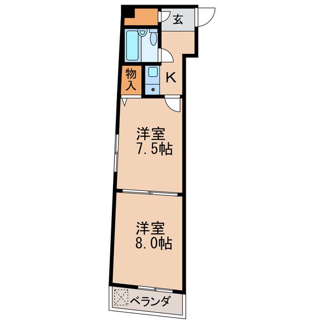 東和マンション広小路(2K/6階)の間取り写真