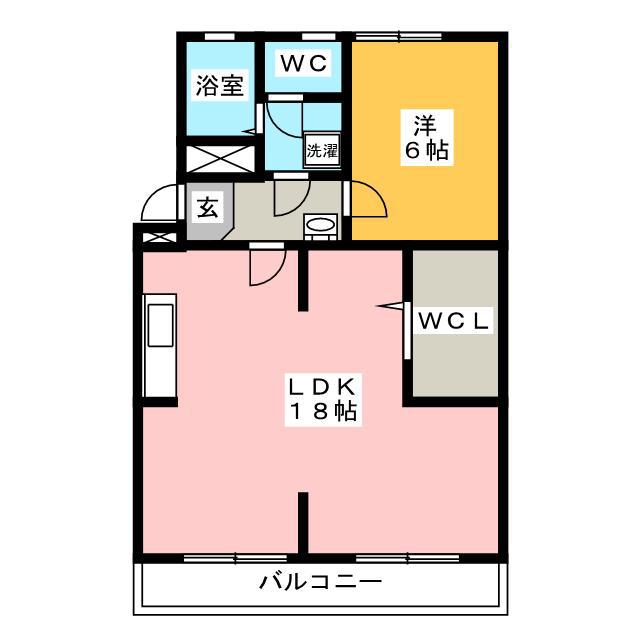SUNNY PLACE(1LDK/2階)の間取り写真