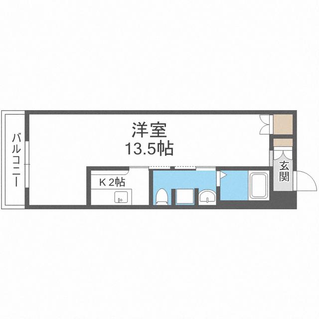 Mビル五条(1K/3階)の間取り写真