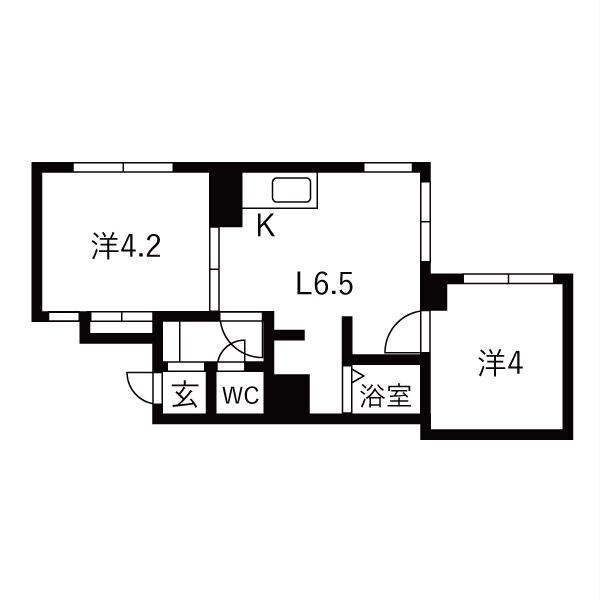 ビッグバーンズマンション伏古I(2DK/3階)の間取り写真