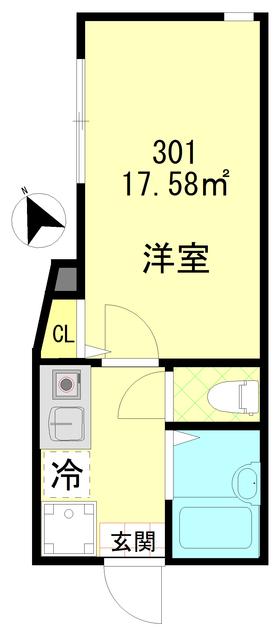 グレース練馬桜台(1K/3階)の間取り写真