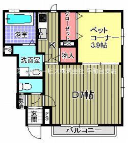 リトルハウス(1DK/1階)の間取り写真