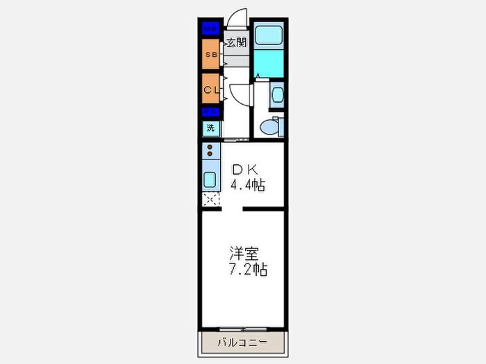 CHELSEA(1DK/1階)の間取り写真