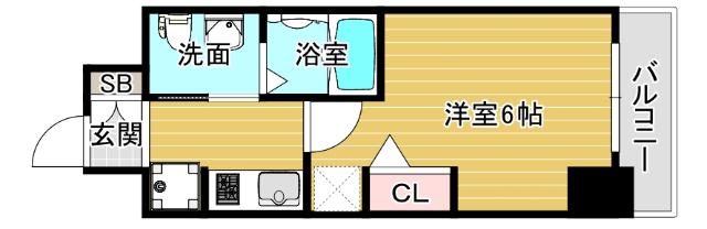 クリスタルグランツ大阪センターステーション(1K/10階)の間取り写真