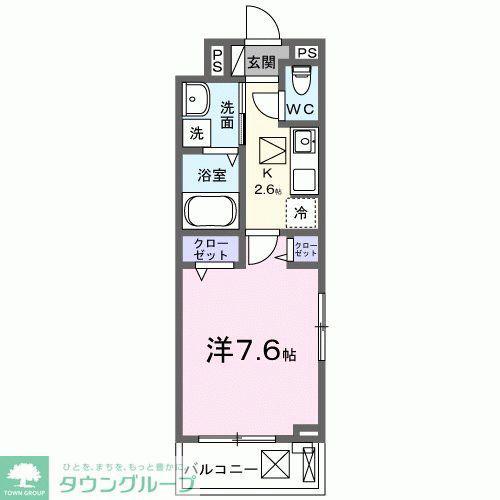 PRADERA吉川美南(1K/1階)の間取り写真