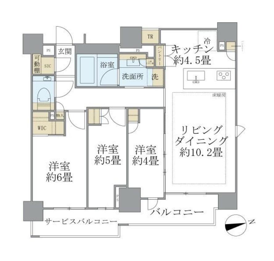 ブリリア早稲田鶴巻町(3LDK/9階)の間取り写真