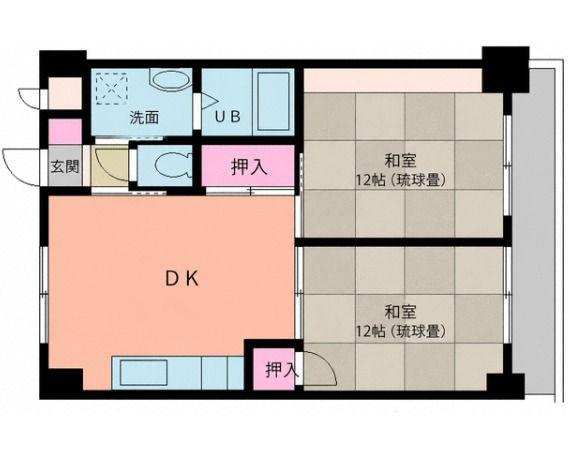 グランベール別府(2DK/2階)の間取り写真