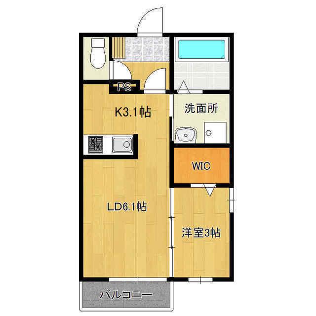 SIRIUS(1LDK/2階)の間取り写真