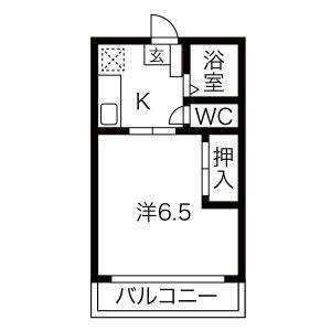 コーポ井村 B(1K/1階)の間取り写真