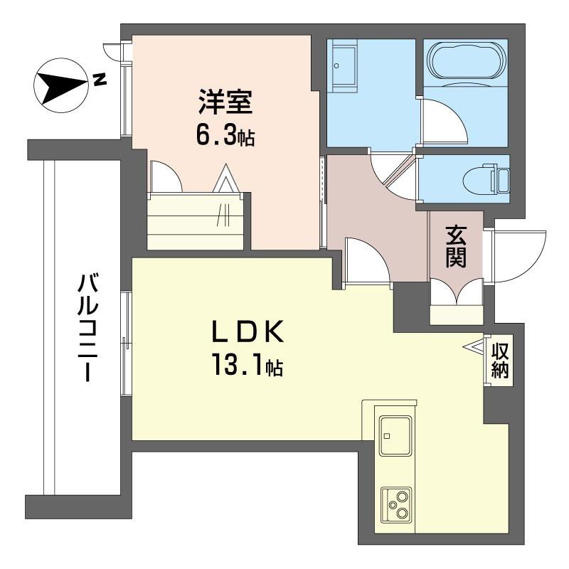 グランリオル(1LDK/3階)の間取り写真