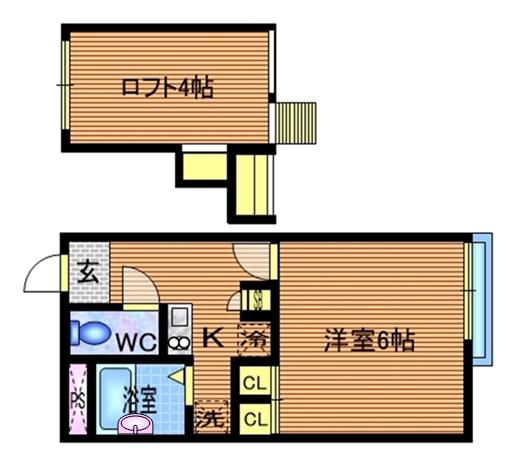 西武新宿線 武蔵関駅 徒歩18分 2階建 築20年(1K/2階)の間取り写真