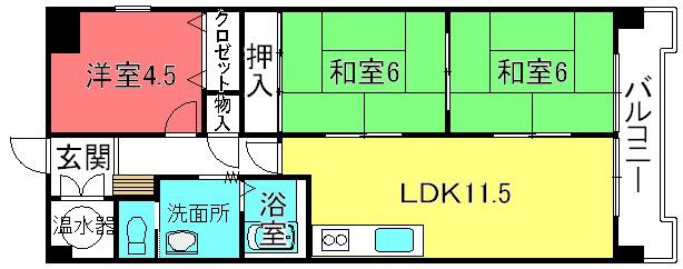 メゾン・トレゾール(3LDK/5階)の間取り写真