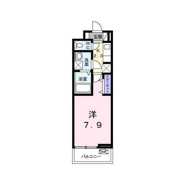 ソフィアフルールII(1K/2階)の間取り写真