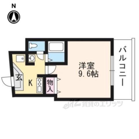 メゾンK-THREE(1K/2階)の間取り写真