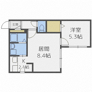 グランデプレシア環状通東(1LDK/3階)の間取り写真