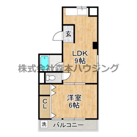 ロイヤル萱島本町(1LDK/3階)の間取り写真