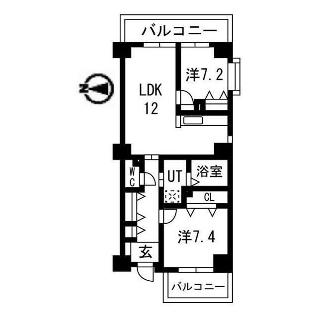 アクティ目黒駅前1号棟 部屋番号414(2LDK/4階)の間取り写真
