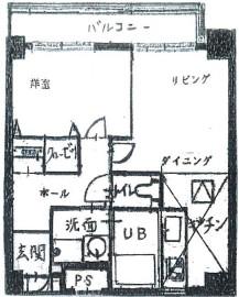 ライフコート清水谷(1LDK/9階)の間取り写真