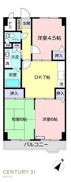 第2原マンション(3DK/2階)の間取り写真