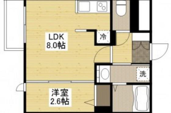 月光南観音六番館(1LDK/2階)の間取り写真