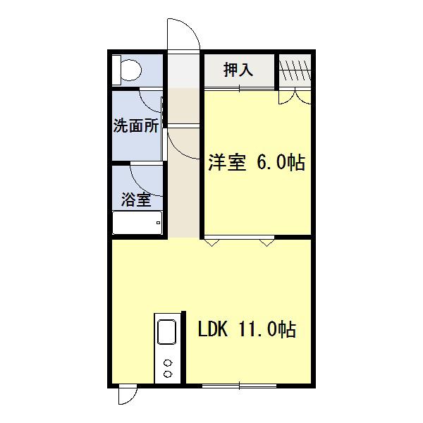 SPACE(1LDK/2階)の間取り写真