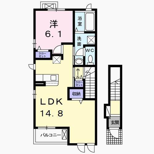 エスペランサ I(1LDK/2階)の間取り写真