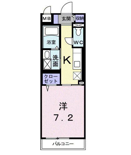 フィオーレ三鷹台(1K/3階)の間取り写真