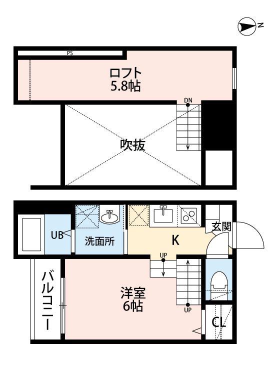 フォーマルハウト(ワンルーム/2階)の間取り写真