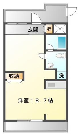 ヴィラ・ビアンカ(ワンルーム/3階)の間取り写真