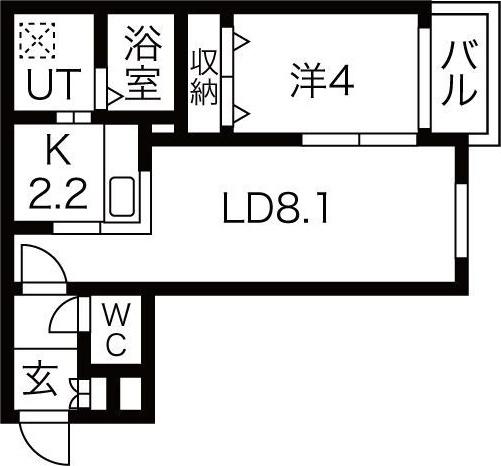 ハウスオブマーキス(1LDK/1階)の間取り写真
