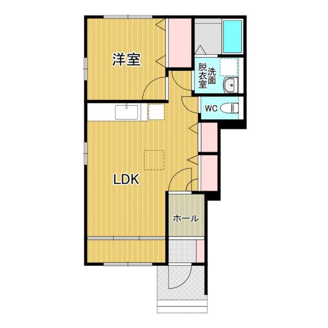 メゾン・ハピネス(1LDK/1階)の間取り写真