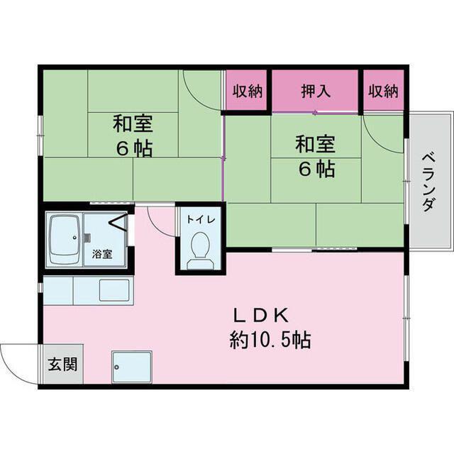 グリーン和光ハイツ(2LDK/2階)の間取り写真
