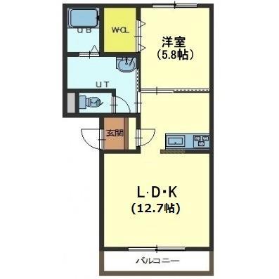 CASA APRIRE カーサアプリーレ(1LDK/4階)の間取り写真