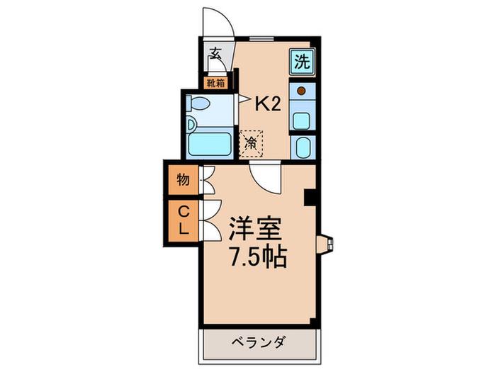 プラネックス上目黒(1K/1階)の間取り写真