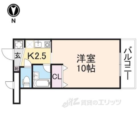 サンタウン竹鼻B棟(1K/4階)の間取り写真