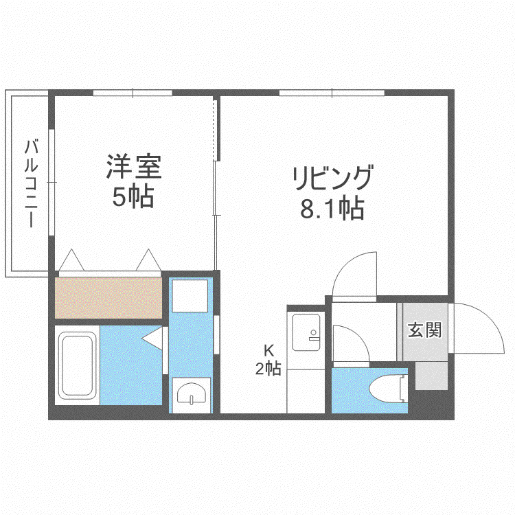 エルフ21(1LDK/3階)の間取り写真