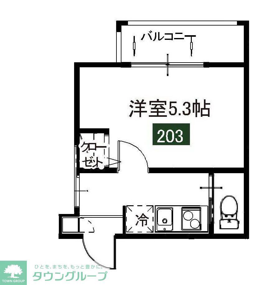 MELDIA堀之内(1K/2階)の間取り写真