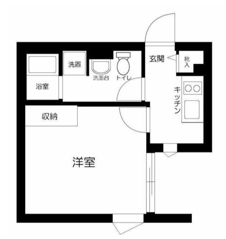 中延HILLZ(1K/2階)の間取り写真