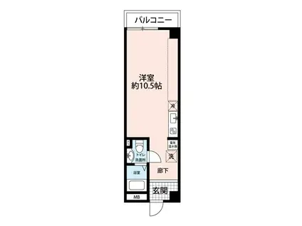 シーズンコート四條畷(ワンルーム/5階)の間取り写真