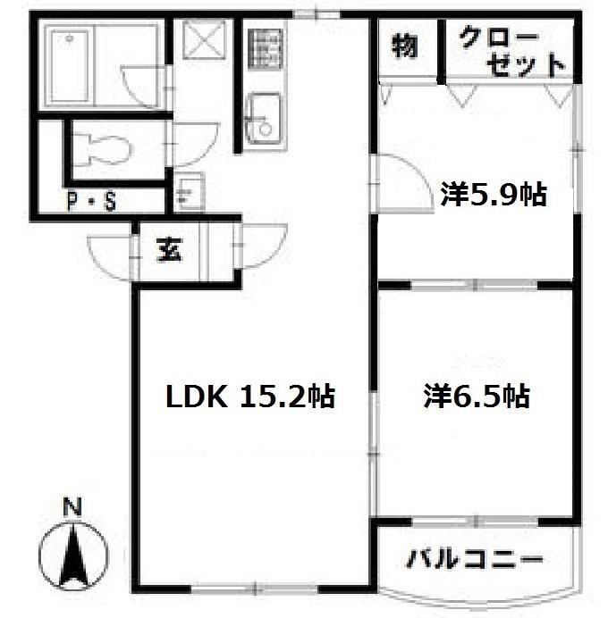 チアフルY(2LDK/3階)の間取り写真