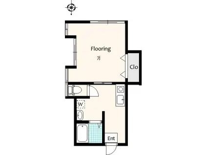 NOA駒沢(1DK/2階)の間取り写真