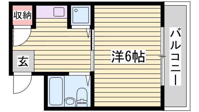 メゾンシンセイ(1K/2階)の間取り写真