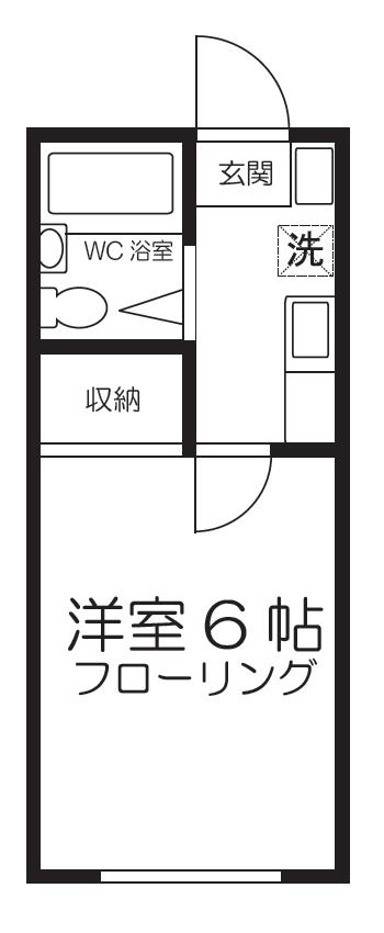グリーンヒル西村(1K/1階)の間取り写真