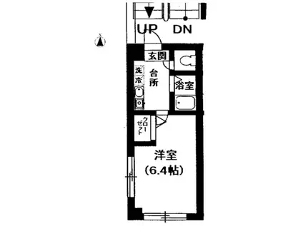 パークハイツ桃井(1K/2階)の間取り写真