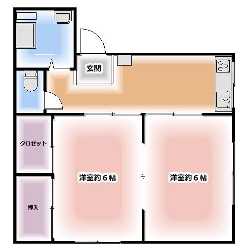 中山ビル(2K/2階)の間取り写真
